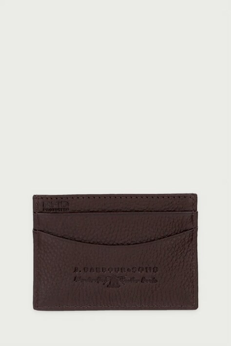 Barbour Etui na karty męskie skórzane brązowe MLG0006