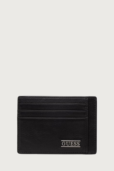 Guess Etui na karty męskie skórzane BOSTON czarne SMNEBR LEA05