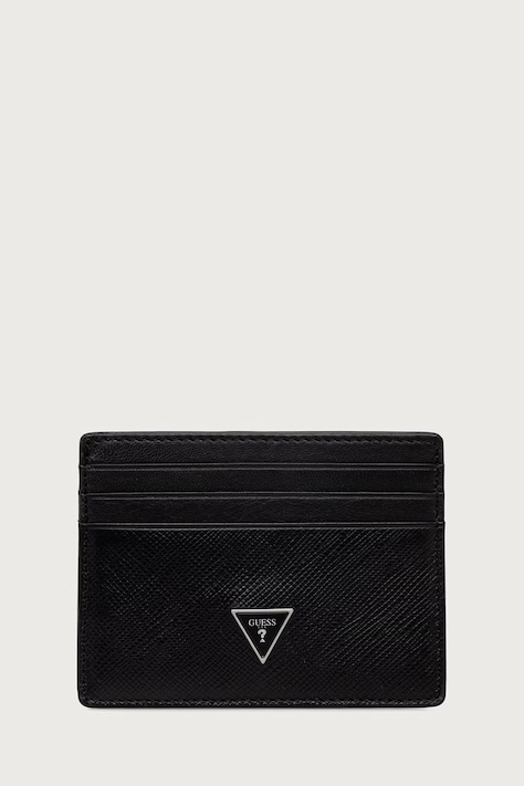 Guess Etui na karty męskie skórzane MILANO czarne SMMISL LEA25