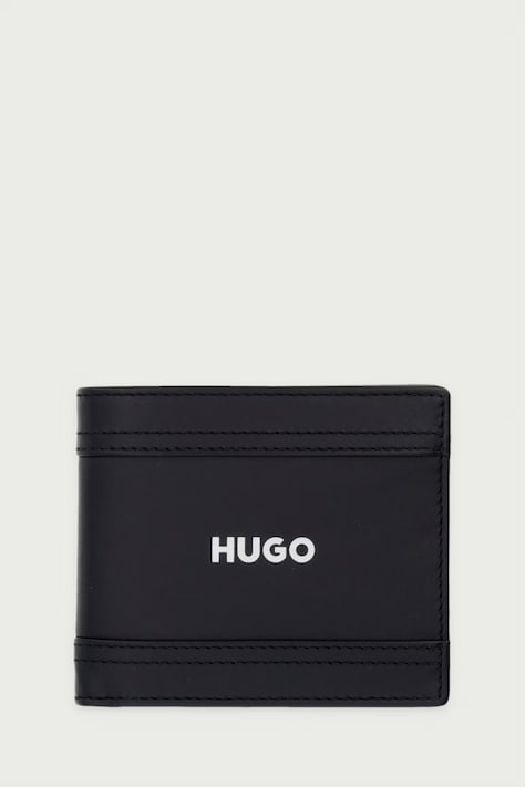 HUGO Portofel pentru bărbați din piele GBHM_4CC Coin negru 50573576