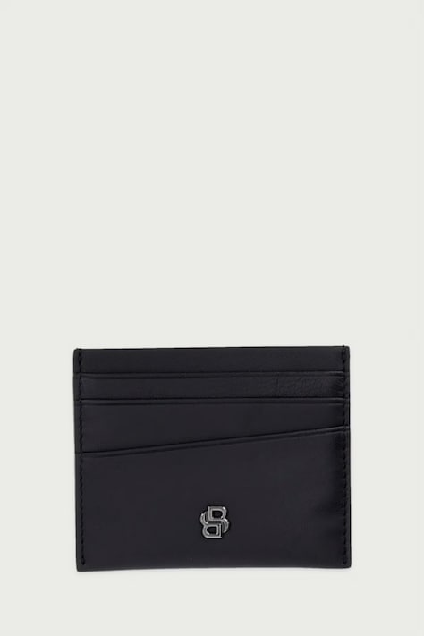 BOSS Portcard pentru bărbați din piele B_Icon_L_S Card negru 50568389