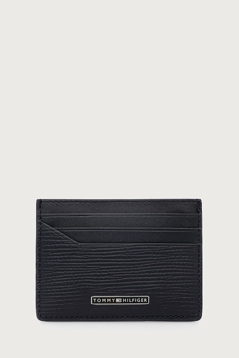 Tommy Hilfiger Θήκη για κάρτες ανδρική δερμάτινη σκούρα μπλε AM0AM14787