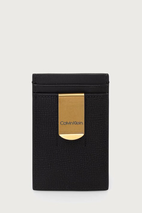 Calvin Klein Etui za kartice za muškarce od kože crni LV04D1321G