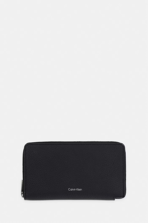 Calvin Klein portfel damski skórzany czarny LV04D1107G