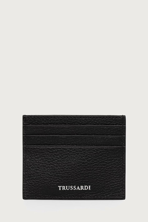 Trussardi Etui na karty męskie skórzane czarne I110E000207N