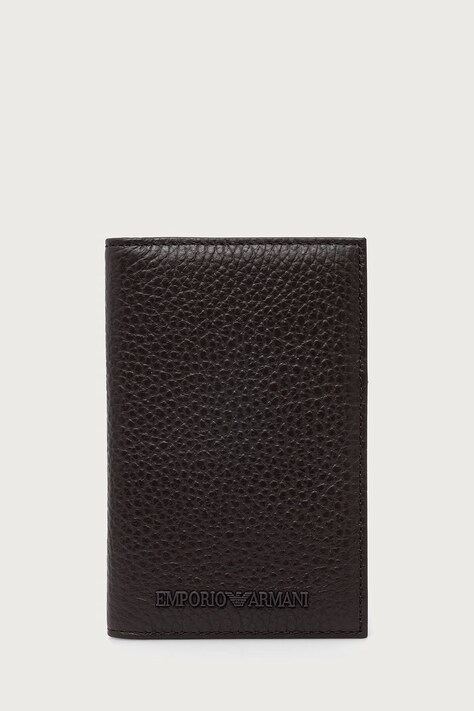 Emporio Armani Etui na karty męskie skórzane brązowe Y4R564 Y068E