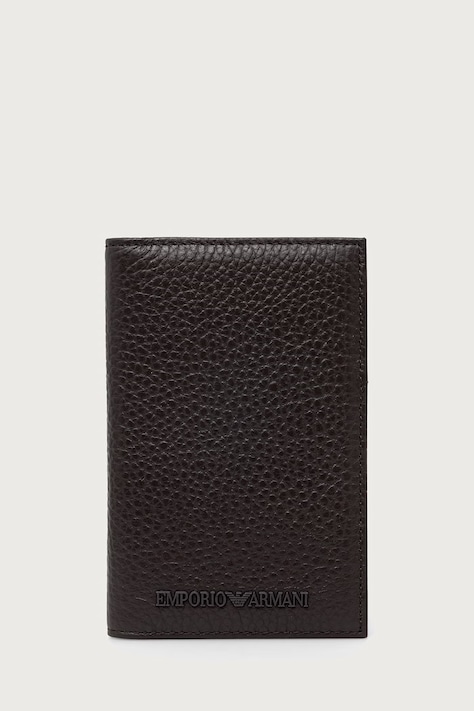 Emporio Armani Etui na karty męskie skórzane brązowe Y4R564 Y068E