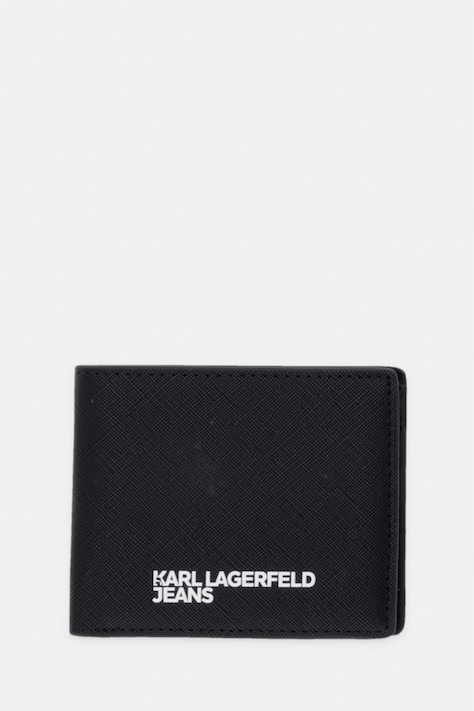 Karl Lagerfeld Jeans portfel męski z imitacji skóry czarny B3M32059