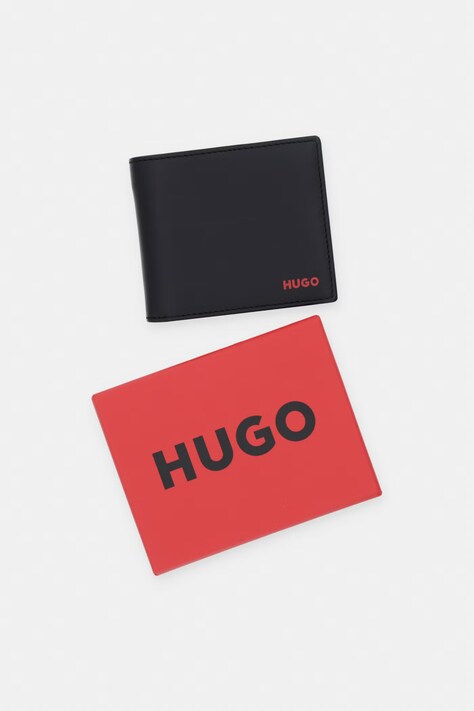 HUGO гаманець чоловічий шкіряний Tibby_2.0_4cc coin — AW26-PFMZZF, чорний — фото 5