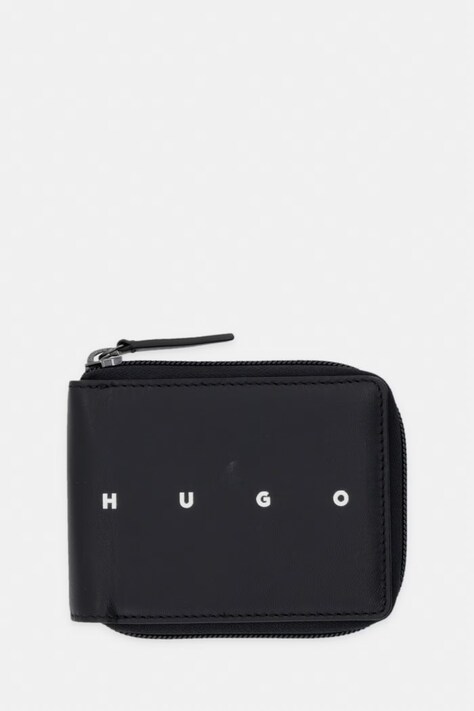 HUGO гаманець чоловічий шкіряний REHX_ziparound чорний 50568431