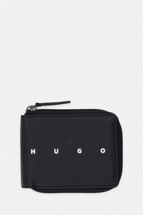 HUGO гаманець чоловічий шкіряний REHX_ziparound чорний 50568431