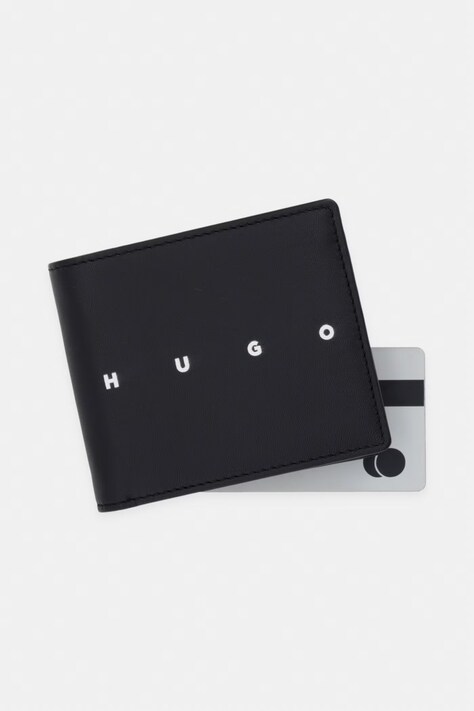 HUGO гаманець чоловічий шкіряний REHX_4cc Coi — AW26-PFMZZH, чорний — фото 4