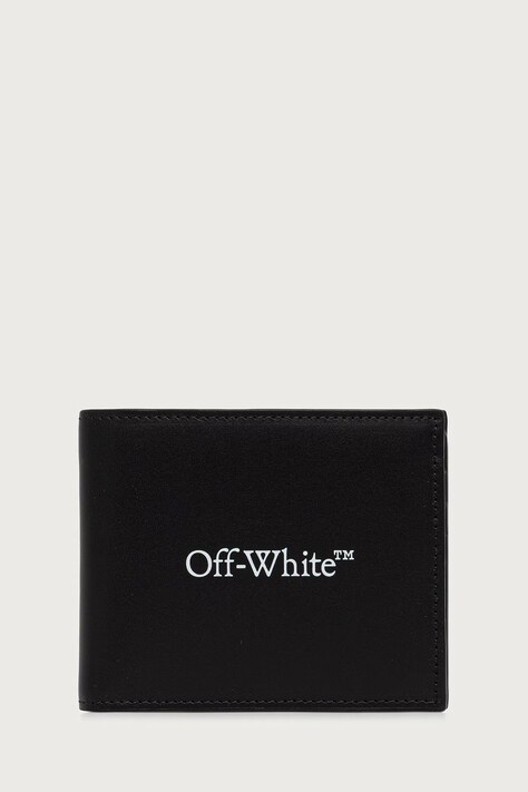 Off-White Bookish Bifold portofel din piele negru OWMNC20F26LT01