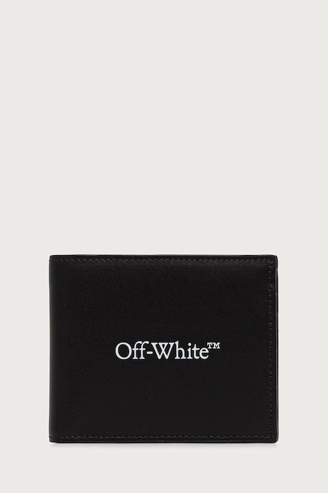 Off-White Bookish Bifold portofel din piele negru OWMNC20F26LT01