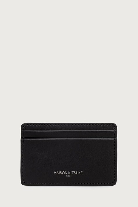 Maison Kitsuné Paris etui na karty skórzane czarne QU05700LR0072