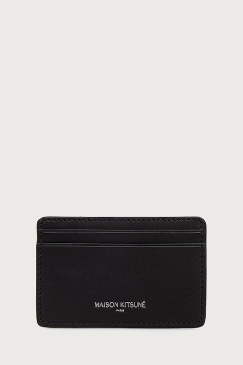 Maison Kitsuné Paris etui na karty skórzane czarne QU05700LR0072