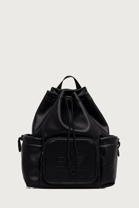 EA7 Emporio Armani plecak worek damski z imitacji skóry czarny AF27199.7W001617