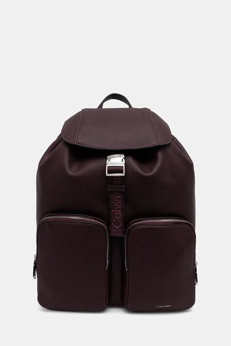 Calvin Klein plecak damski z imitacji skóry bordowy LV04F3645G