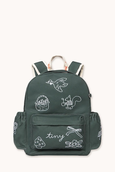 Tinycottons школьный рюкзак для детей хлопковый TINY APPLES BACKPACK тёмно-синий AW26-450