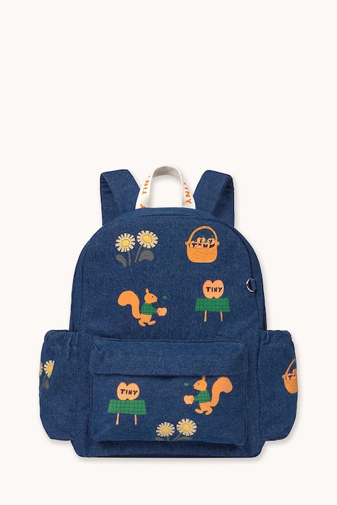 Tinycottons рюкзак для детей из денима TINY APPLES DENIM BACKPACK тёмно-синий AW26-187