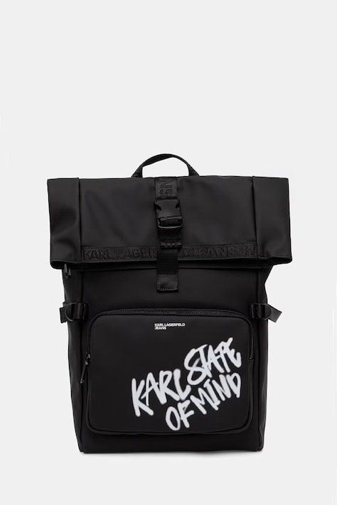 Karl Lagerfeld Jeans plecak męski z imitacji skóry czarny B3M30224