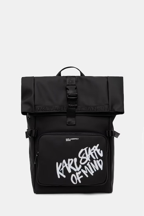 Karl Lagerfeld Jeans σακίδιο ανδρικό από απομίμηση δέρματος μαύρο B3M30224