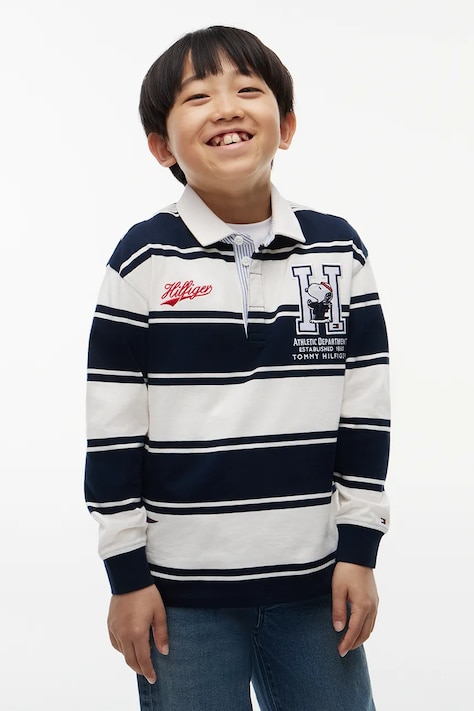 Tommy Hilfiger longsleeve dziecięcy bawełniany granatowy KS0KS00768