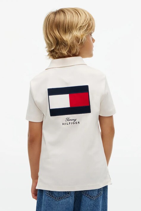Tommy Hilfiger polo lounge dziecięce bawełniane białe KB0KB10676