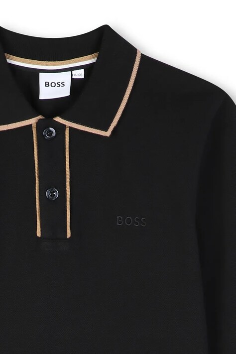 BOSS лонгслів дитячий бавовняний — AW26-POBZYB, чорний — фото 3