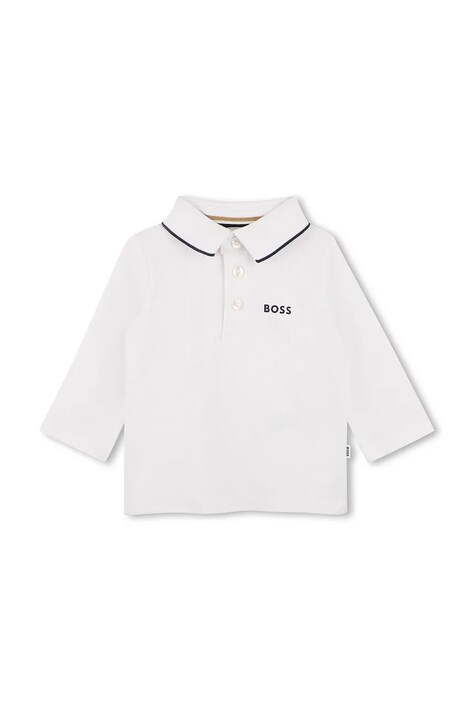 BOSS Longsleeve dziecięcy bawełniany biały J53481