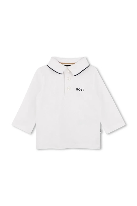 BOSS Longsleeve dziecięcy bawełniany biały J53481