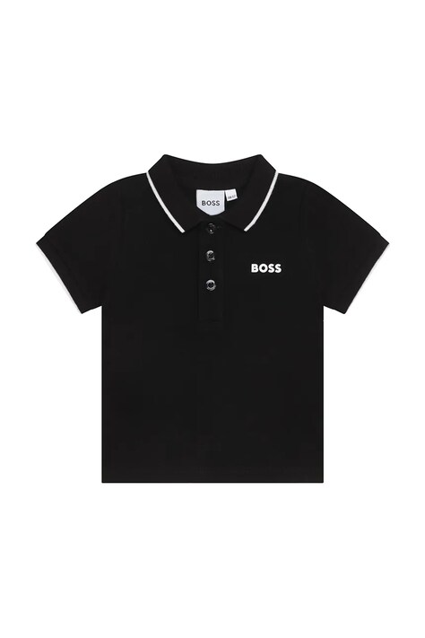 BOSS polo majica za djecu od pamuka crna J05P13