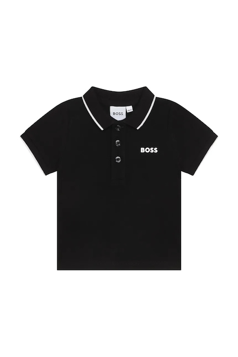 BOSS polo majica za djecu od pamuka crna J05P13