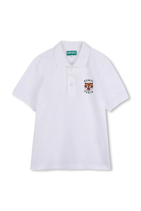 Kenzo Kids Πόλο παιδικό βαμβακερό λευκό K62045