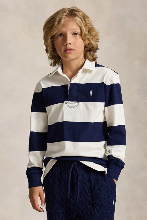 Polo Ralph Lauren polo majica za djecu od pamuka mornarsko plava 323932280505