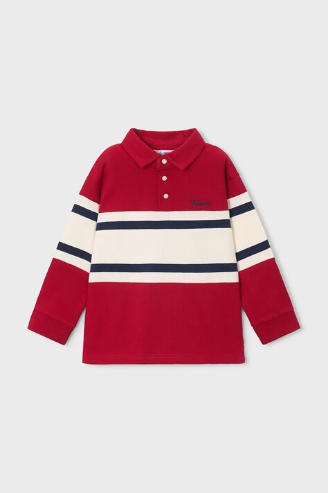 Mayoral Longsleeve dziecięcy z bawełną czerwony 4140
