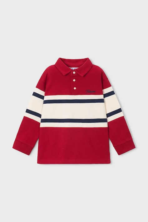 Mayoral Longsleeve dziecięcy z bawełną czerwony 4140