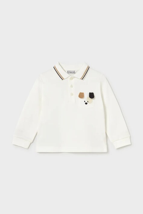 Mayoral Longsleeve dziecięcy z bawełną biały 2105