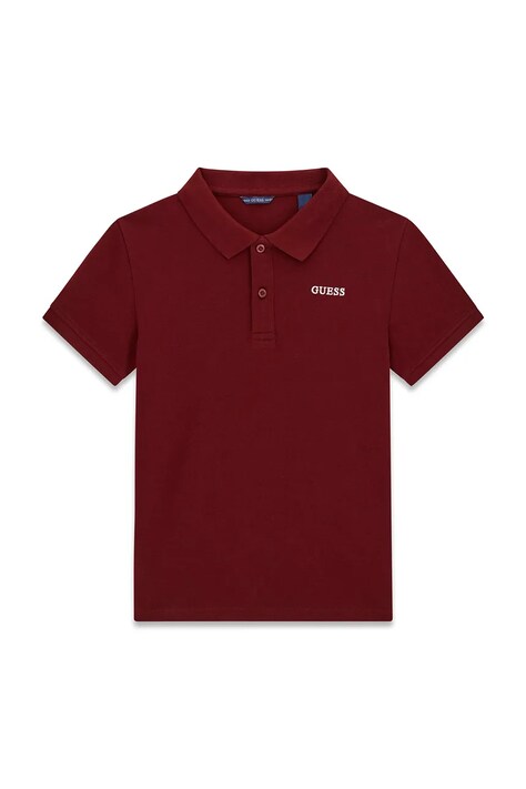 Guess polo dziecięce bawełniane bordowe L6YP04 K3999