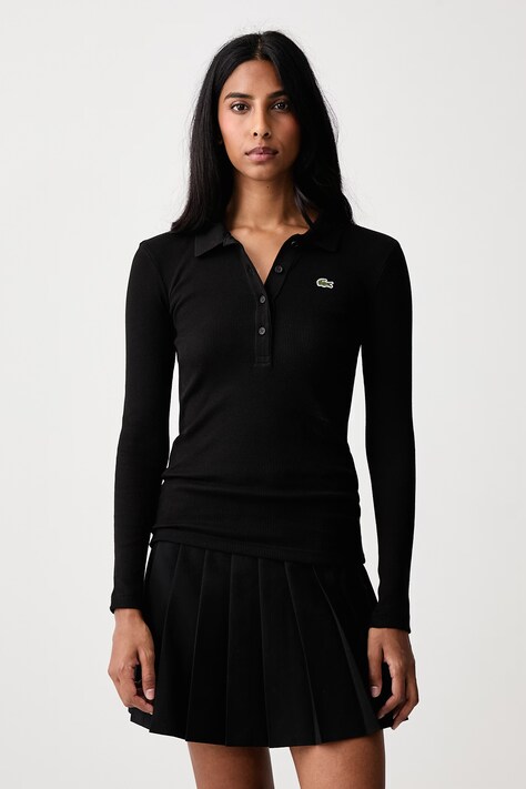 Lacoste Longsleeve bawełniany damski czarny DF5281
