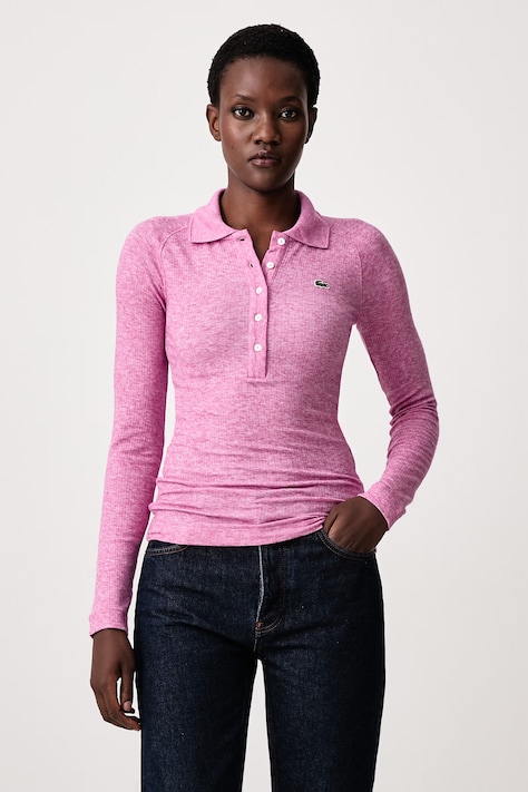Lacoste Longsleeve z dodatkiem wełny damski różowy DF3008
