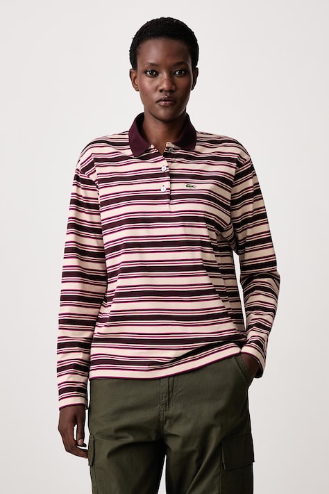 Lacoste Longsleeve bawełniany damski bordowy DF3003