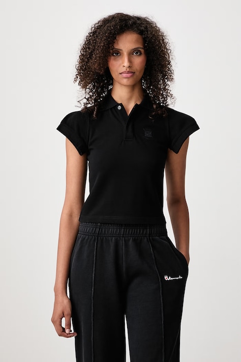 Vetements Polo bawełniane damskie czarne WH27PO113B