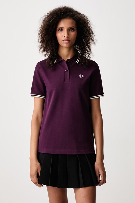 Fred Perry Polo damskie bawełniane fioletowe G3600