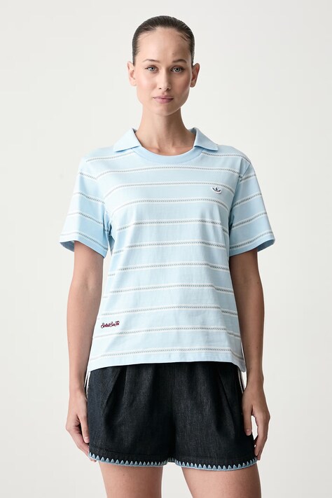 adidas Originals Поло жіноче бавовняне Resort блакитне KX0740