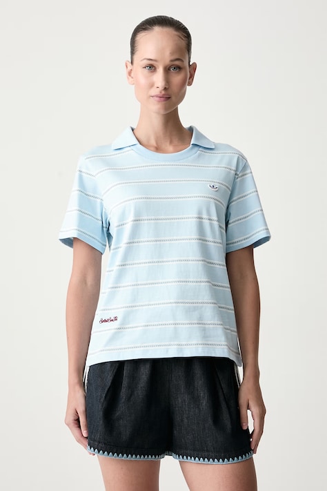 adidas Originals Поло жіноче бавовняне Resort блакитне KX0740