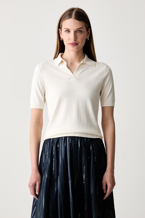 Weekend Max Mara polo swetrowe damskie z jedwabiem WKDRONCOLO beżowe 2625366141600