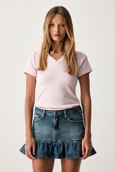 Guess Jeans поло жіноче бавовняне з еластаном рожеве W6YP05 K3683