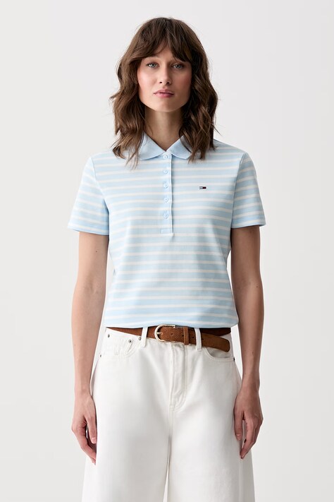 Tommy Jeans női pamut póló kék DW0DW22820