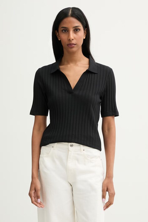 Marc O'Polo polo damskie z modalem czarne 5000014377